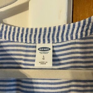 Striped old navy 3/4 button up top large